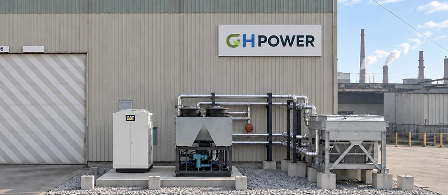 GH Power Hamilton facility exterior and on-site equipment