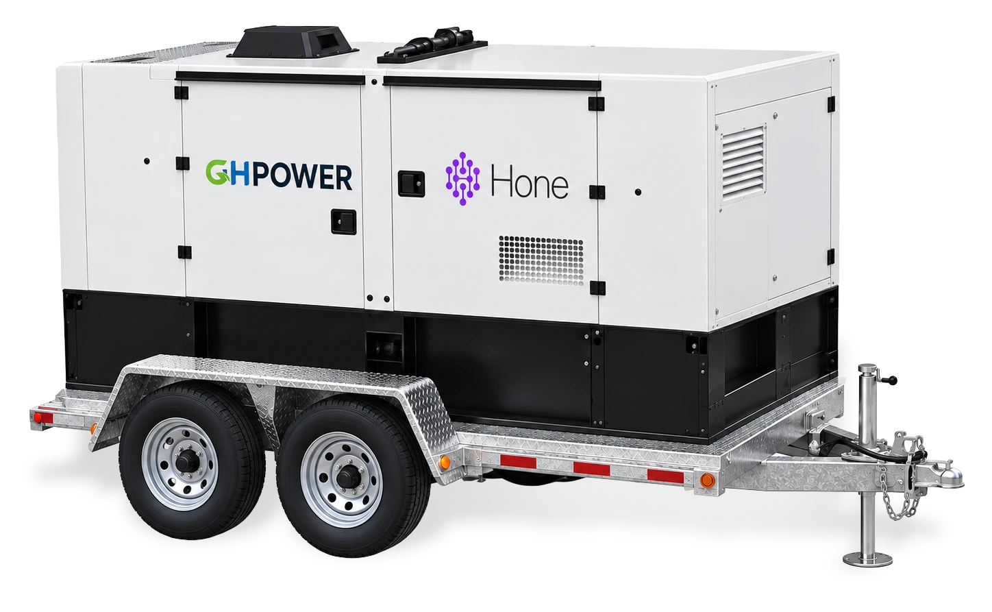 GH Power HONE hydrogen generator mounted on a dual-axle trailer